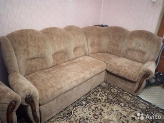 Угловой диван и кресло кровать б/у, в Ельце