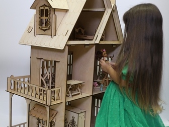 Увидеть фотографию  Новый, Эксклюзивный кукольный дом для Барби с подсветкой+мебель, 39008571 в Москве