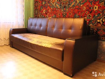 Продаю диван,  Размеры: ширина 2,40м, глубина в сложенном состоянии 1м, глубина в разложенном состоянии 1,6м,  Имеется бельевой ящик,  Материал экокожа,  б/у, требует в Твери